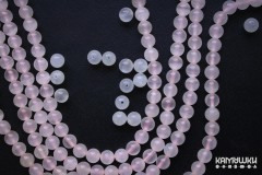 Кальцит розовый, шар гладкий 8 мм, набор 12 бусин