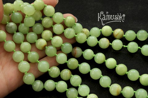 Кальцит (мраморный оникс), шар 12 мм, набор 11 бусин