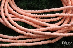 Рондели из каучука, персиковые 4 мм, набор 19 см