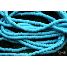 Рондели из каучука, ярко голубые 4 мм, набор 19 см