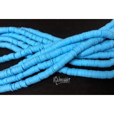 Рондели из каучука, ярко-голубые, 6 мм, набор 20 см