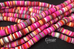 Рондели из каучука, розовый микс, 6 мм, набор 18 см Рондели из каучука, розовый микс, 6 мм, набор 18 см