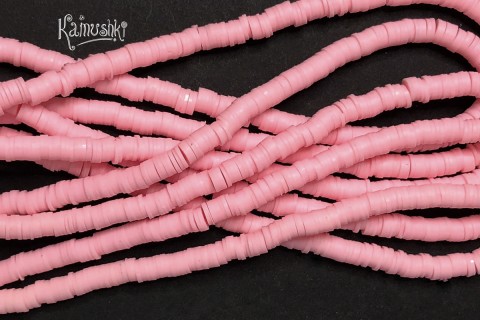 Рондели из каучука, светло-розовые, 6 мм, набор 20 см