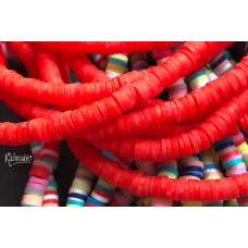 Рондели из каучука, красные, 4 мм, набор 18 см