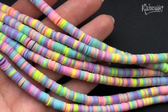 Рондели из каучука, неоновый микс, 6 мм, набор 19 см Рондели из каучука, неоновый микс, 6 мм, набор 19 см