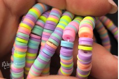 Рондели из каучука, неоновый микс, 6 мм, набор 19 см Рондели из каучука, неоновый микс, 6 мм, набор 19 см