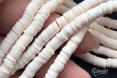 Рондели из каучука, светло-персиковые, 6 мм, набор 18 см