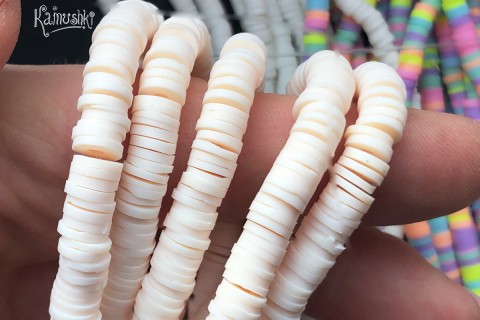 Рондели из каучука, светло-персиковые, 6 мм, набор 18 см