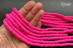 Рондели из каучука, розовые, 6 мм, набор 18 см