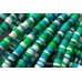 Рондели из каучука, сине-зеленый микс, 4 мм, набор 18 см