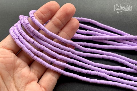 Рондели из каучука, сиреневые, 4 мм, набор 18 см