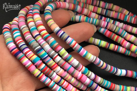 Рондели из каучука, яркий микс, 6 мм, набор 19 см
