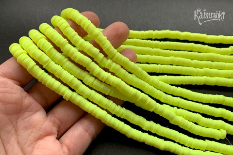 Рондели из каучука, неоново-желтые, 6 мм, набор 19 см