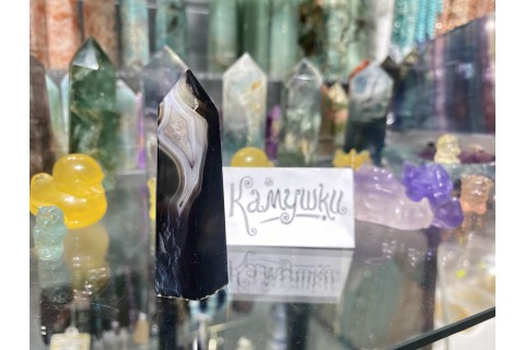 Коллекционный минерал, черный агат, №К0249
