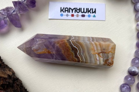 Коллекционный минерал, аметист с агатом, №К0386