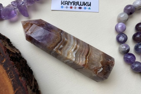 Коллекционный минерал, аметист с агатом, №К0389