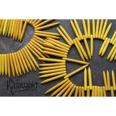 Композитный материал, тонированный (жёлтый), "иголочки", 20 - 49 мм, набор 46 бусин