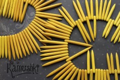 Композитный материал, тонированный (жёлтый), "иголочки", 20 - 49 мм, набор 46 бусин