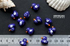 Бусина "Уточка" индиго, композит 12 мм, 1 шт