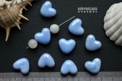 Бусина "сердечко" со светло-синей глазурью, композит 14х15 мм, 1 шт