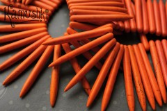 Композитный материал, тонированный (оранжевый), "иголочки", 20 - 49 мм, набор 46 бусин Композитный материал, тонированный (оранжевый), "иголочки", 20 - 49 мм, набор 46 бусин