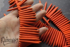 Композитный материал, тонированный (оранжевый), "иголочки", 20 - 49 мм, набор 46 бусин Композитный материал, тонированный (оранжевый), "иголочки", 20 - 49 мм, набор 46 бусин