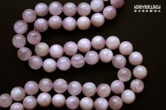 Кунцит светлый, шар гладкий 10,5 мм, набор 4 бусины