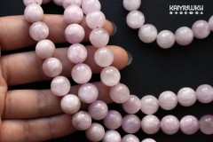 Кунцит светлый, шар гладкий 10,5 мм, набор 4 бусины