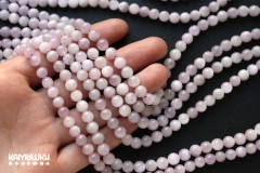 Кунцит светлый, шар гладкий 6 мм, набор 16 бусин