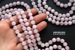 Кунцит светлый, шар гладкий 8,5 мм, набор 5 бусин