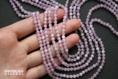 Кунцит, шар граненый 4 мм, набор 9 см Кунцит, шар граненый 4 мм, набор 9 см