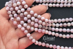 Кунцит, шар гладкий 6,5 мм, набор 15 бусин