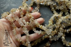 Кварц золотистый рутиловый, крошка, набор 10 см.