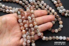 Кварц с включениями астрофиллита, шар гладкий 7,5 мм, набор 12 бусин Кварц с включениями астрофиллита, шар гладкий 7,5 мм, набор 12 бусин