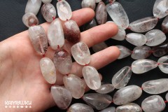 Кварц с включениями гематита, галтовка крупная, 17-30 мм, набор 9 см