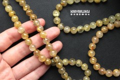 Кварц золотистый рутиловый пёстрый, шар гладкий 8,5 мм, набор 6 бусин Кварц золотистый рутиловый пёстрый, шар гладкий 8,5 мм, набор 6 бусин