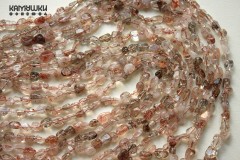 Кварц с включениями астрофиллита, галтовка 6-10 мм, набор 9,5 см