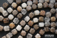Кварц с включениями, кусочки граненые 13 мм, набор 12 бусин