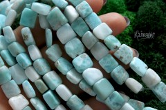Ларимар, плоские прямоугольники, набор 3 бусины Ларимар, плоские прямоугольники, набор 3 бусины