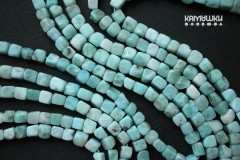 Ларимар, прямоугольная галтовочка 4-6 мм, набор 9,5 см
