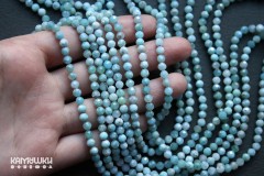 Ларимар, шар граненый 4 мм, набор 9,5 см