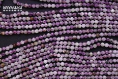 Лепидолит стабилизированный, шар граненый 4 мм, набор 9,5 см