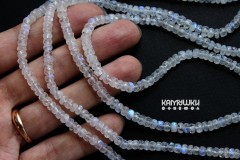 Лунный камень прозрачный, рондель граненый 4,5 мм, набор 4 см