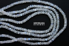 Лунный камень прозрачный, рондель граненый 4,5 мм, набор 4 см