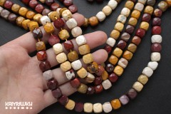Мукаит, кубик граненый 9 мм, набор 10 бусин