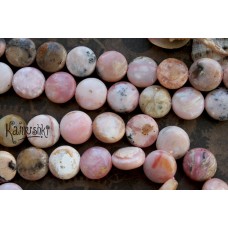 Опал розовый, "монетка", набор 8 бусин