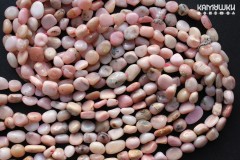 Опал розовый, галтовка, 8-10 мм, набор 9 см