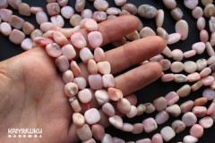 Опал розовый, галтовка, 8-10 мм, набор 9 см