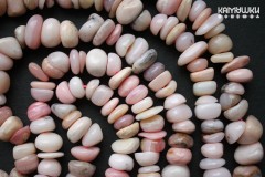 Опал розовый, галтовка средняя, поперечная, 10-17 мм, набор 9,5 см