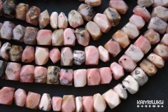 Опал розовый, граненые кусочки прямоугольные, набор 9 см